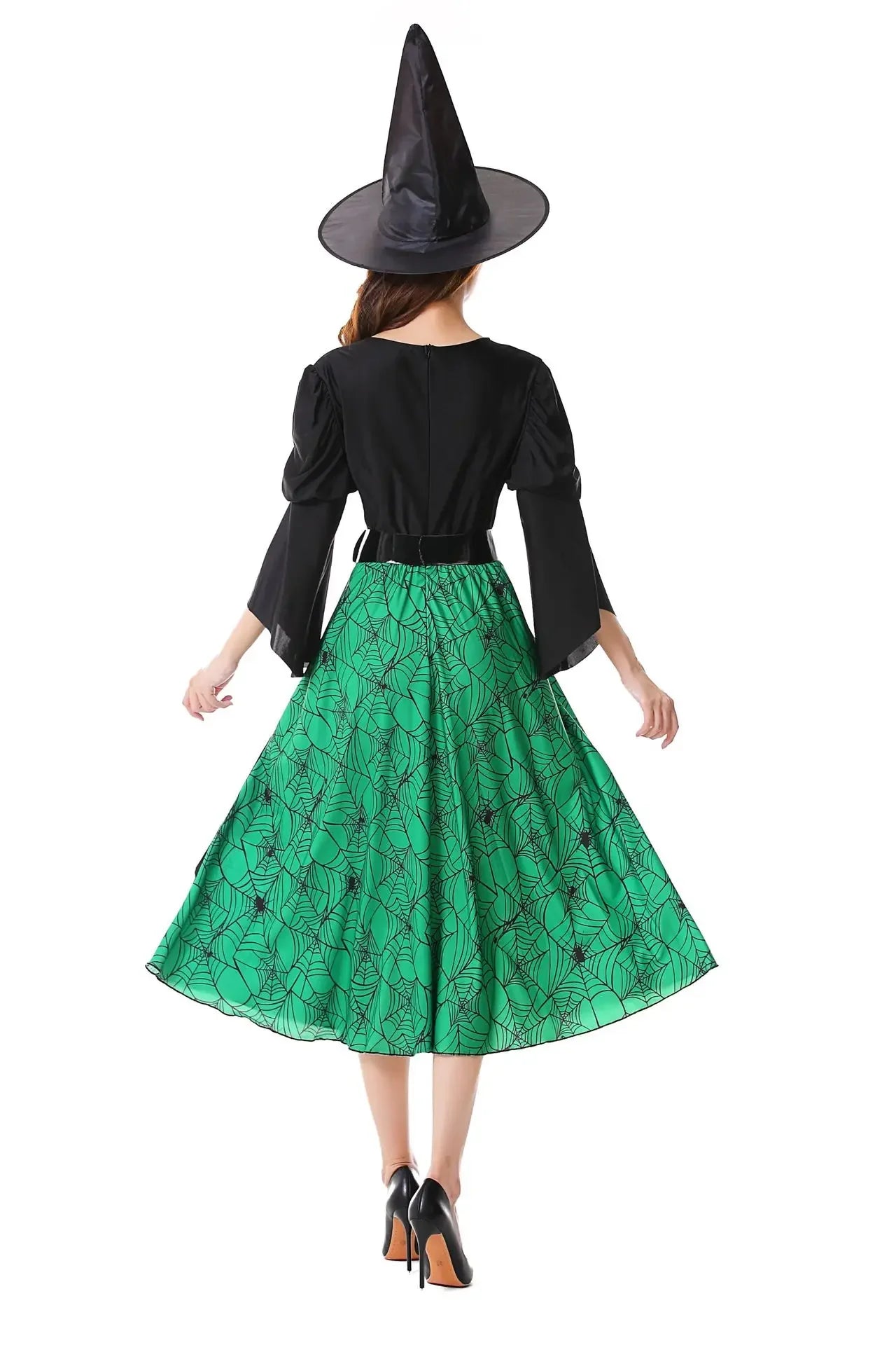 Déguisement Sorcière Vert et Noir Dos