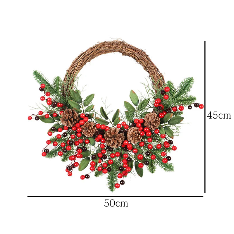 Demi-Couronne Noël en Rotin durable