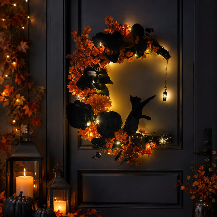 Demi-couronne Chat Halloween Lumineuse moderne