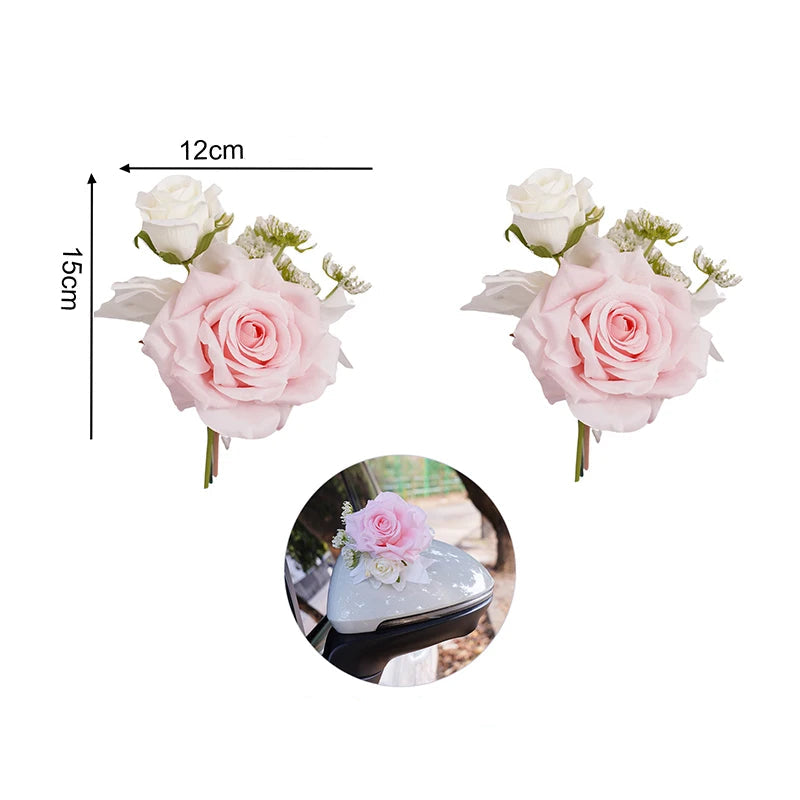 Double Fleurs de Rose Voiture Mariage Durable