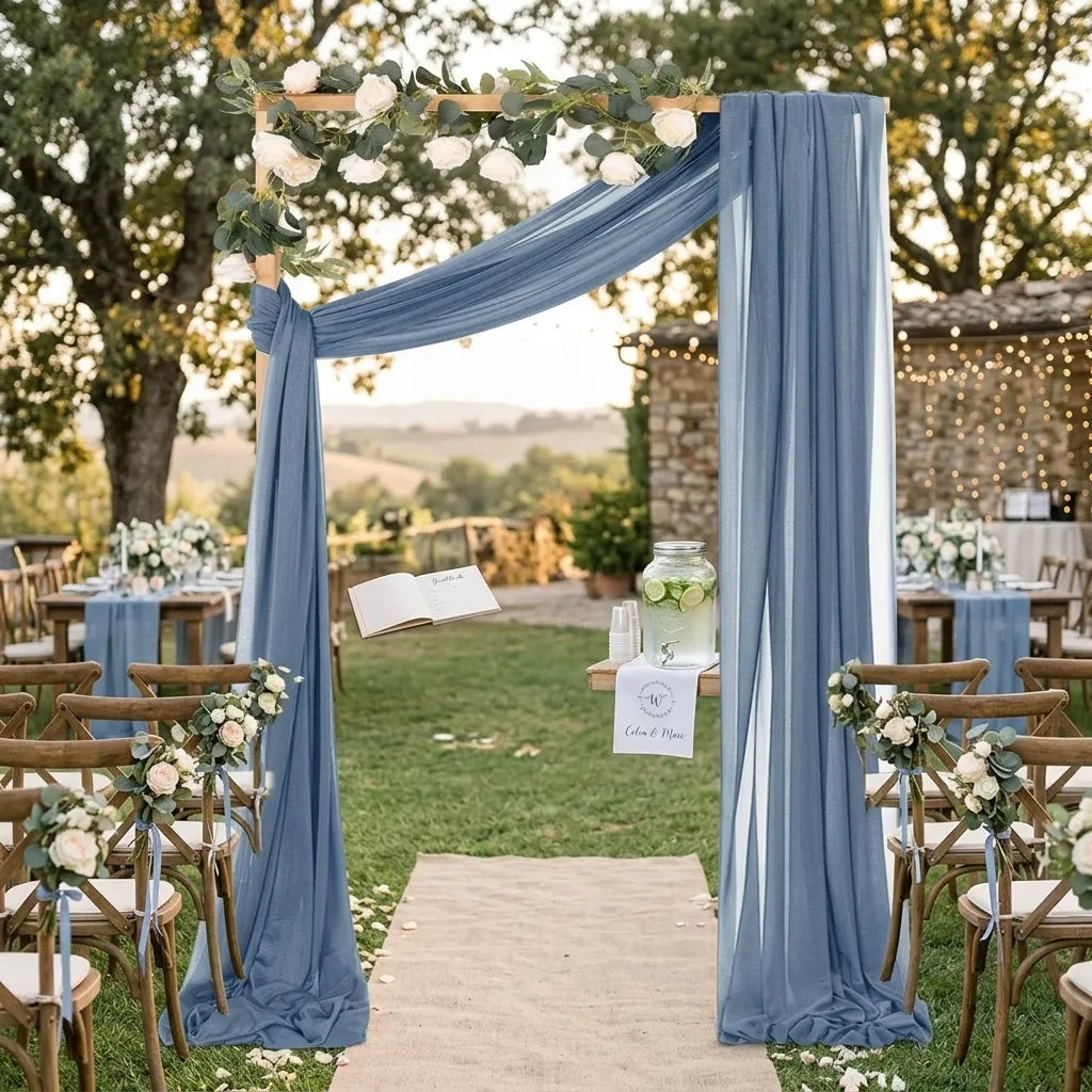Drapé Arche Mariage Bleu Léger