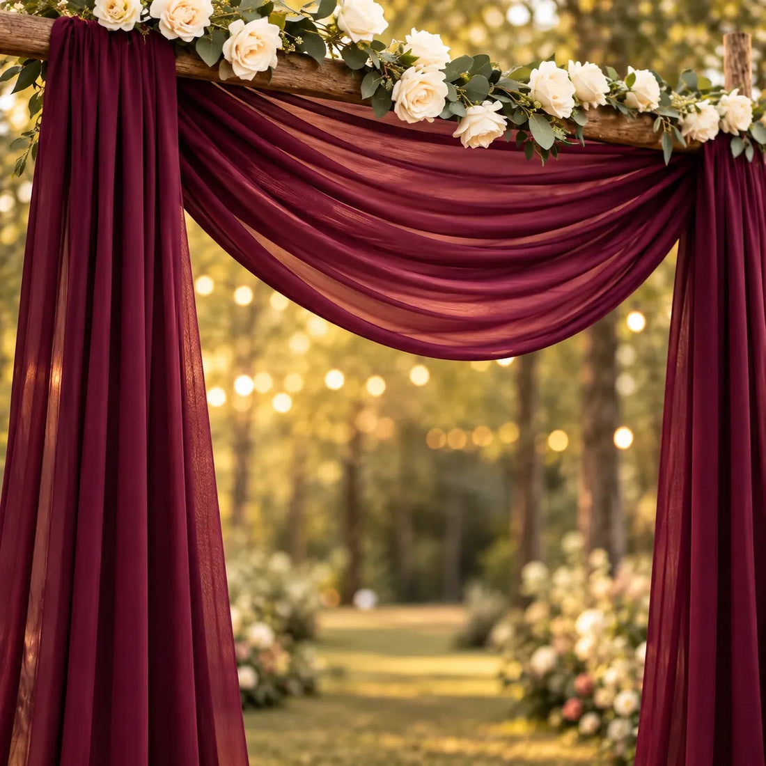 Drapé Arche Mariage Elégant bordeaux