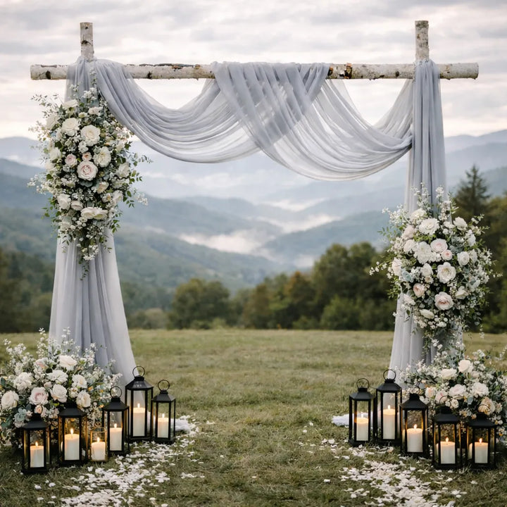 Drapé Arche Mariage Gris Elégant