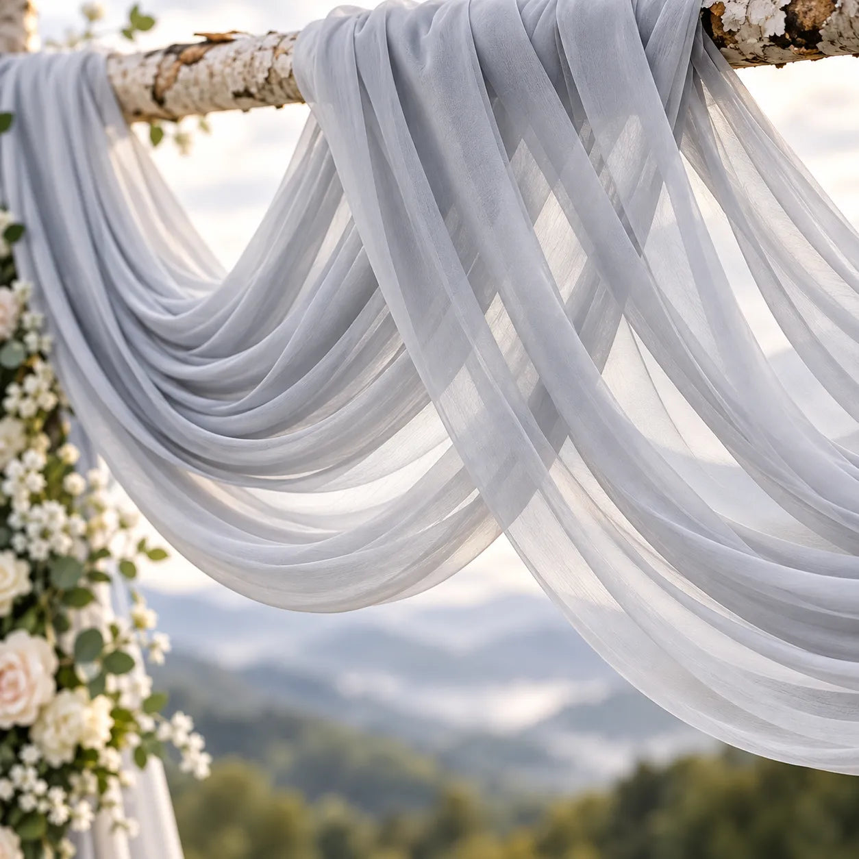 Drapé Arche Mariage Gris Elégant raffiné