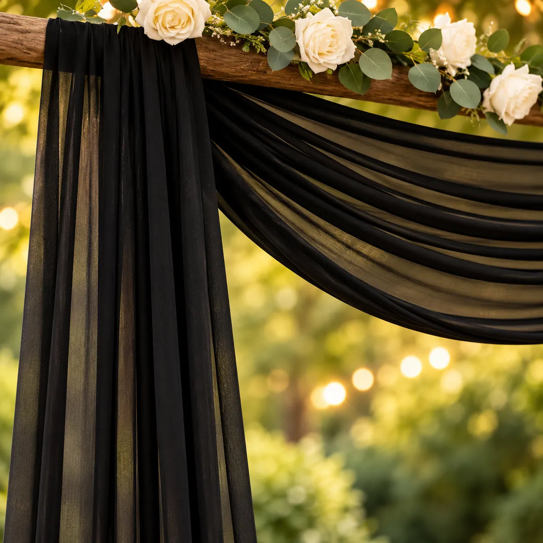 Drapé Arche Mariage Noir élégant