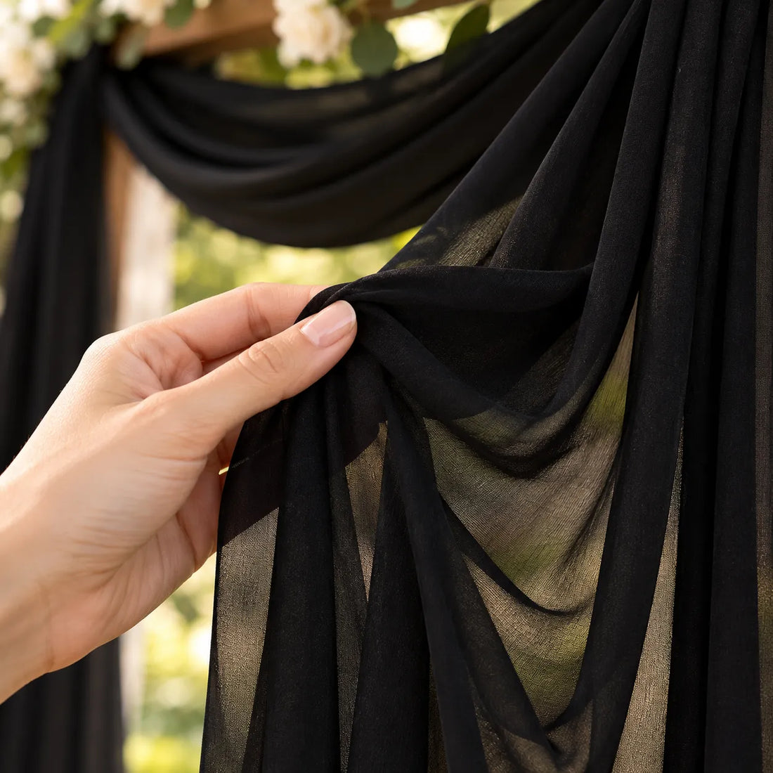 Drapé Arche Mariage Noir raffiné