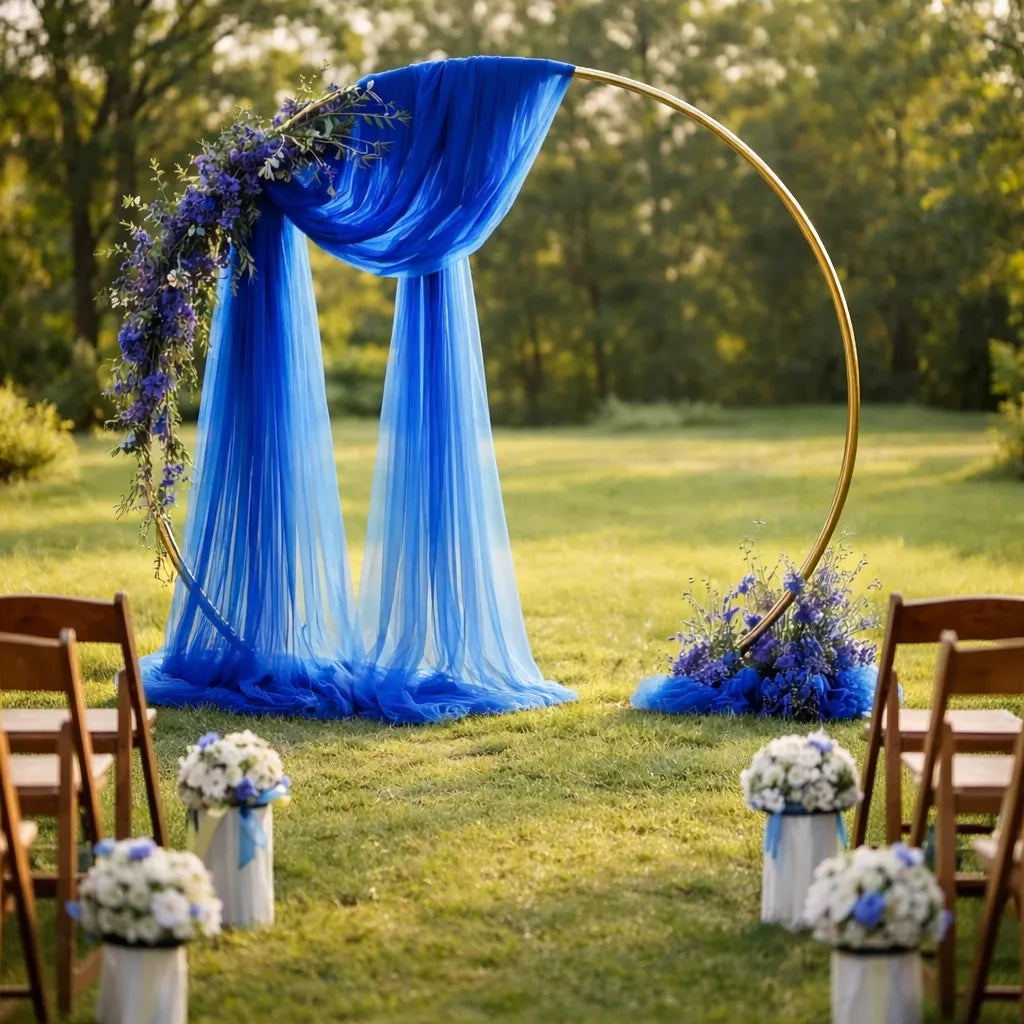 Drapé Bleu en Tulle de Polyester pour Arche