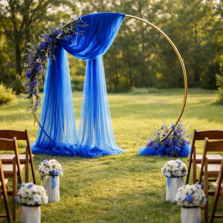 Drapé Bleu en Tulle de Polyester pour Arche
