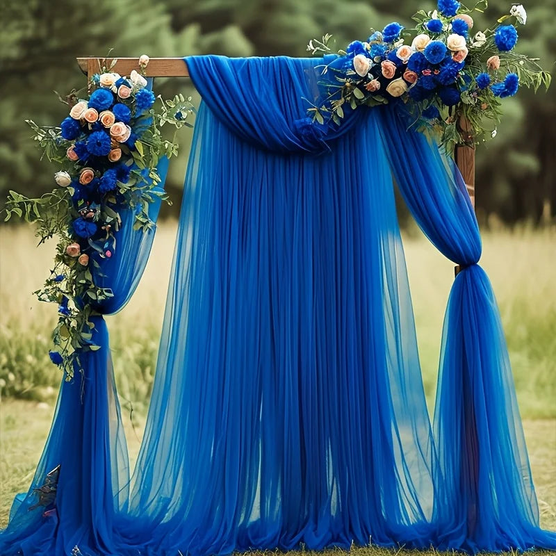 Drapé Bleu en Tulle de Polyester pour Arche chic
