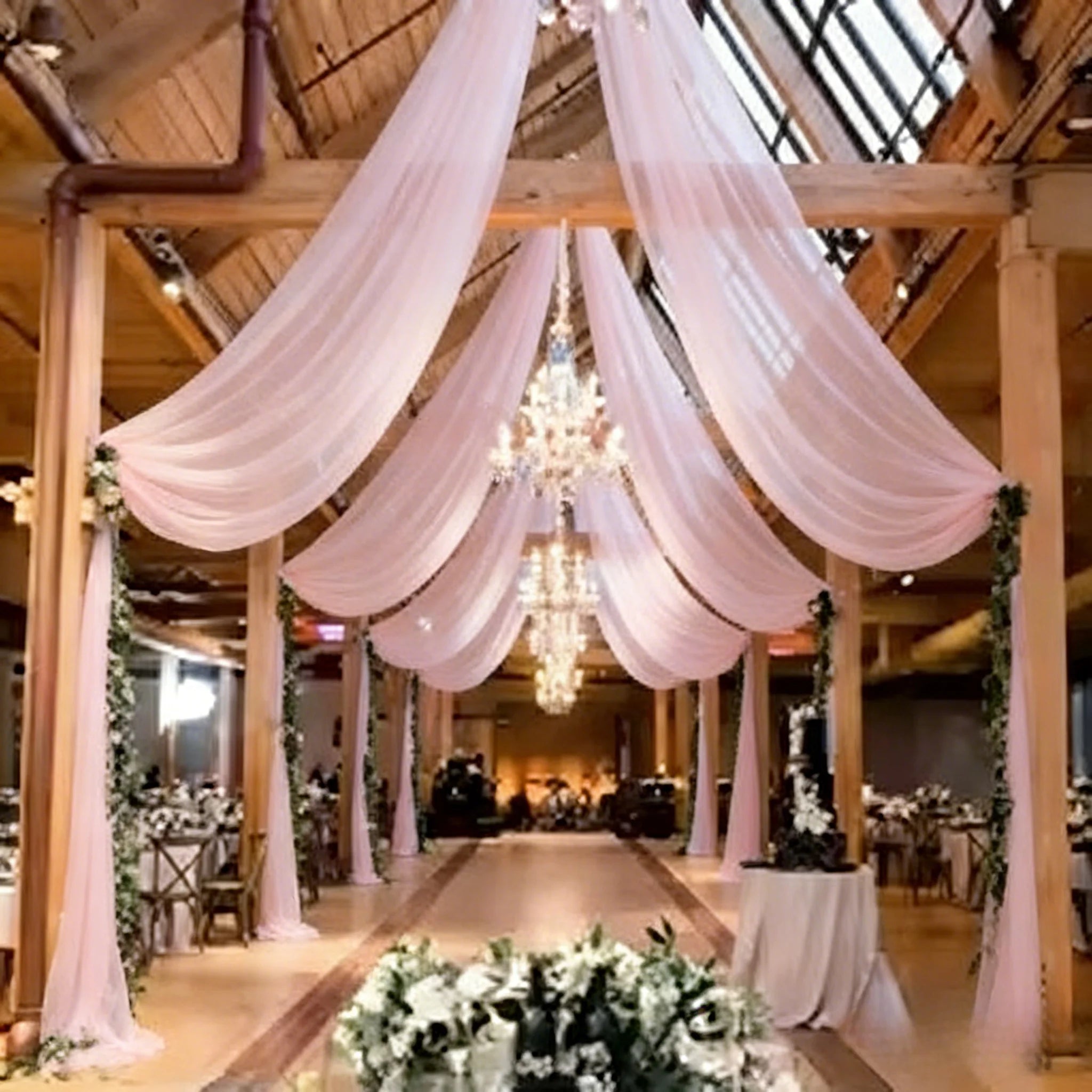 Drapé Mariage Rose en Tulle