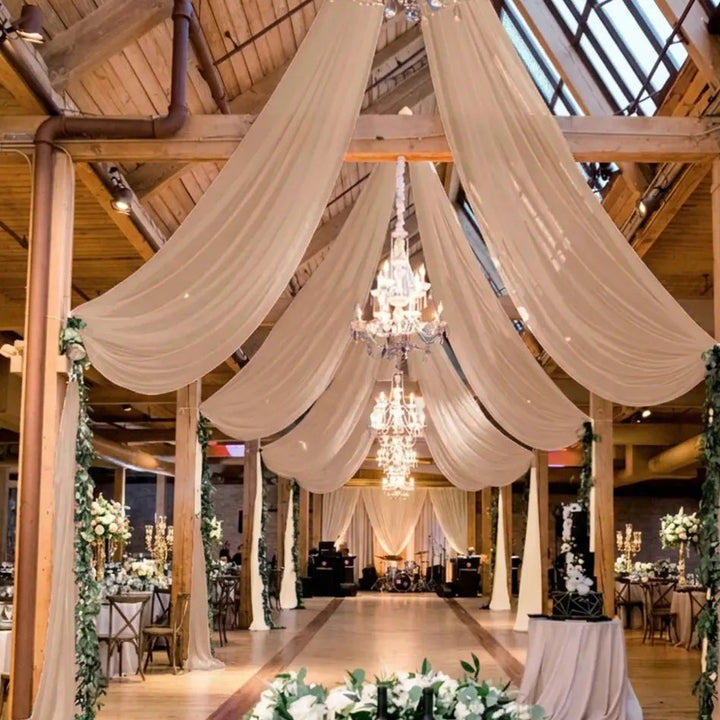 Drapé Plafond Mariage Marron Clair