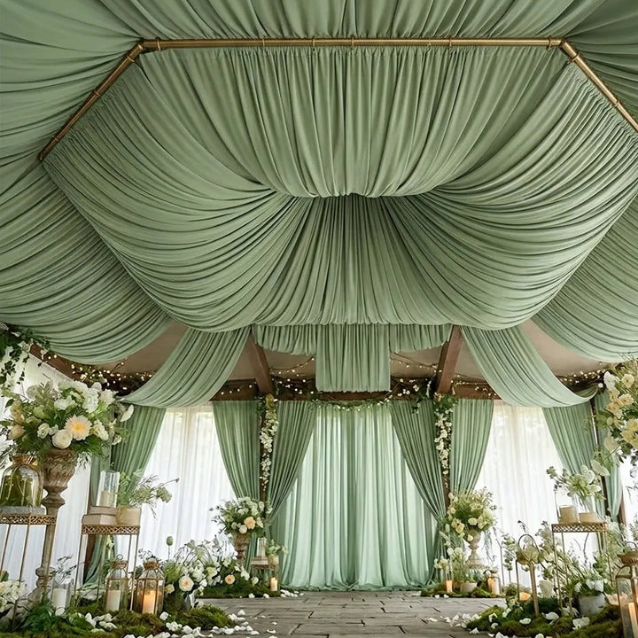 Drapé Plafond Mariage Vert