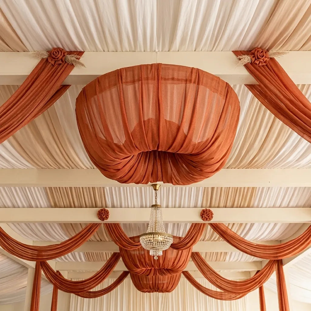 Drapé de Plafond Mariage Élégant Minimaliste