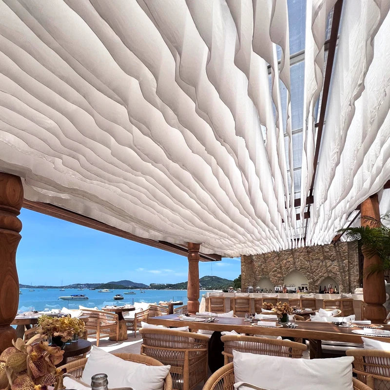 Drapé de Plafond Moderne Ondulé Blanc Unique