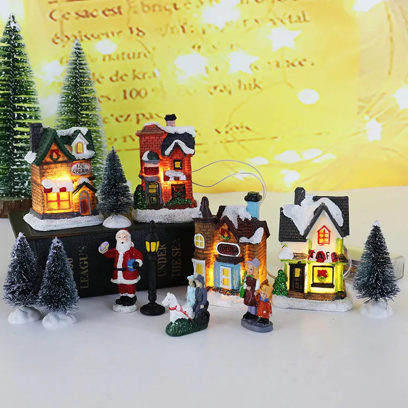 Ensemble Déco Village de Noël élégant 