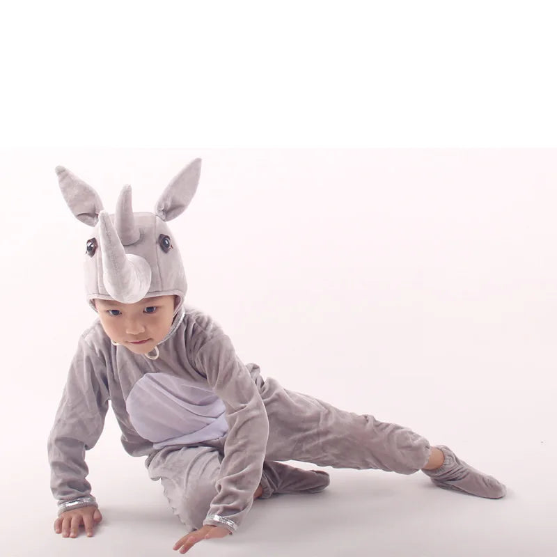 Ensemble Déguisement Rhinocéros Blanc Unique