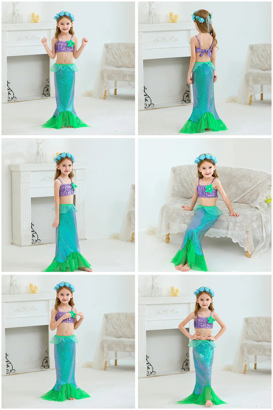 Ensemble Déguisement Sirène Fillette qualité