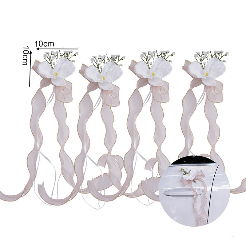 Ensemble Floral Portière Voiture Mariage chic