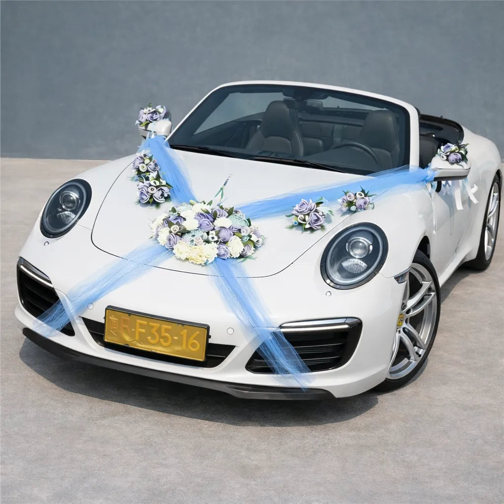 Ensemble Floral pour Voiture Mariage classique
