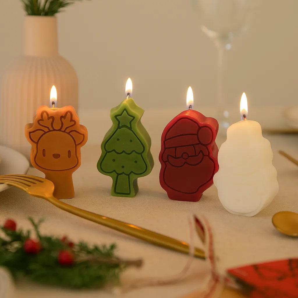 Ensemble de 4 Bougies de Noël