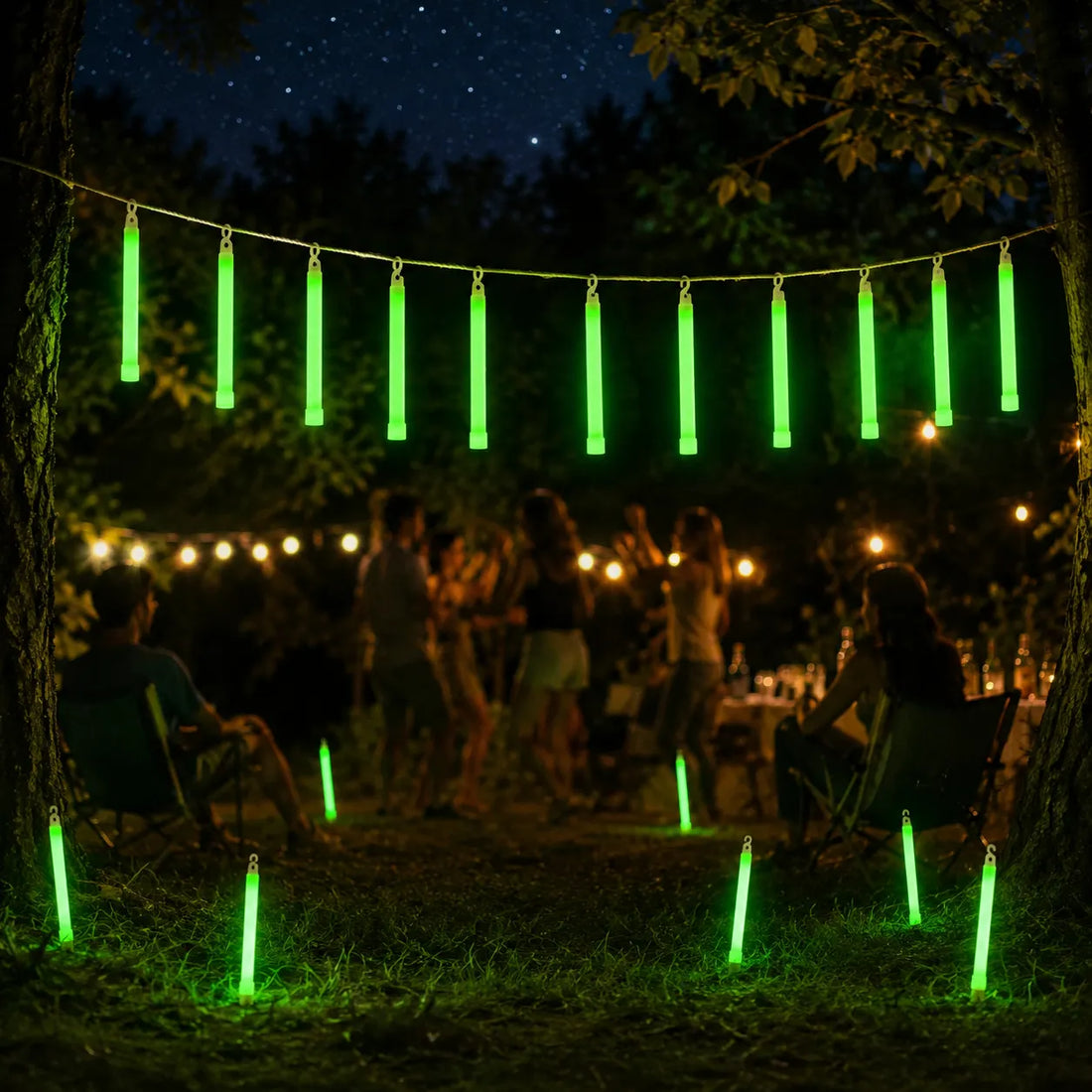 Ensemble de Bâtons Festifs Fluorescents Verts