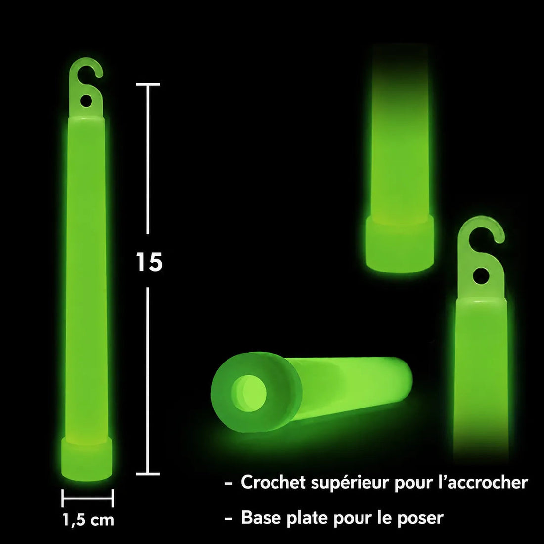 Ensemble de Bâtons Festifs Fluorescents Verts Moderne