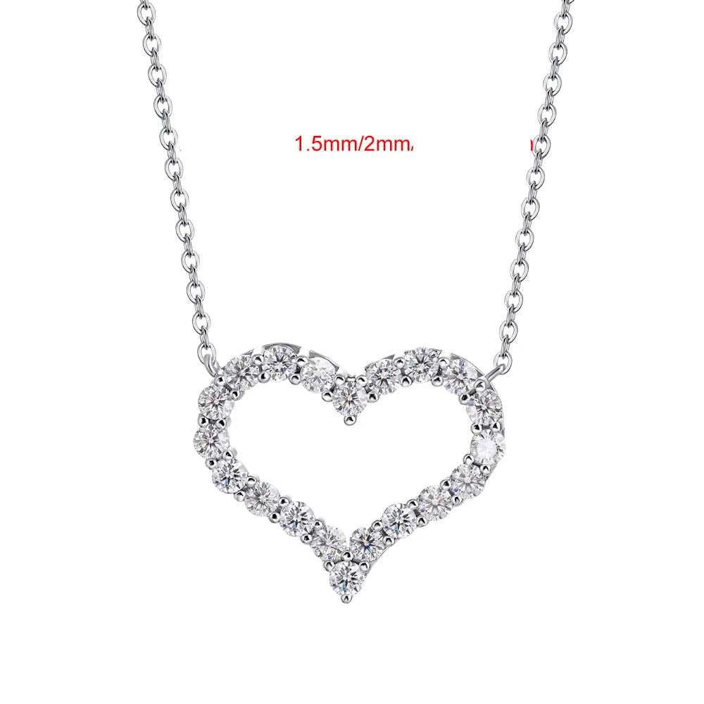 Ensemble de Bijoux Cœur en Moissanite Unique