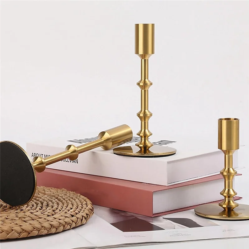 Ensemble de Bougeoirs Dorés Mariage Unique