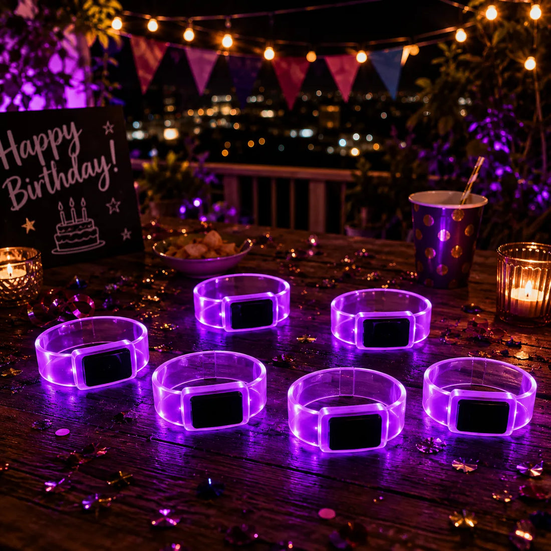 Ensemble de Bracelets Led Clignotant Roses magique
