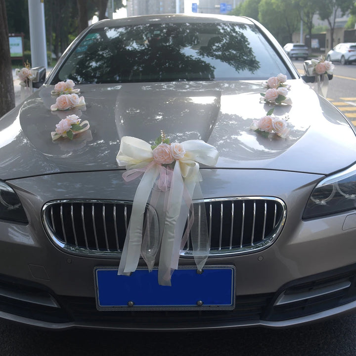 Ensemble de Fleurs Décoratives Véhicule Mariage