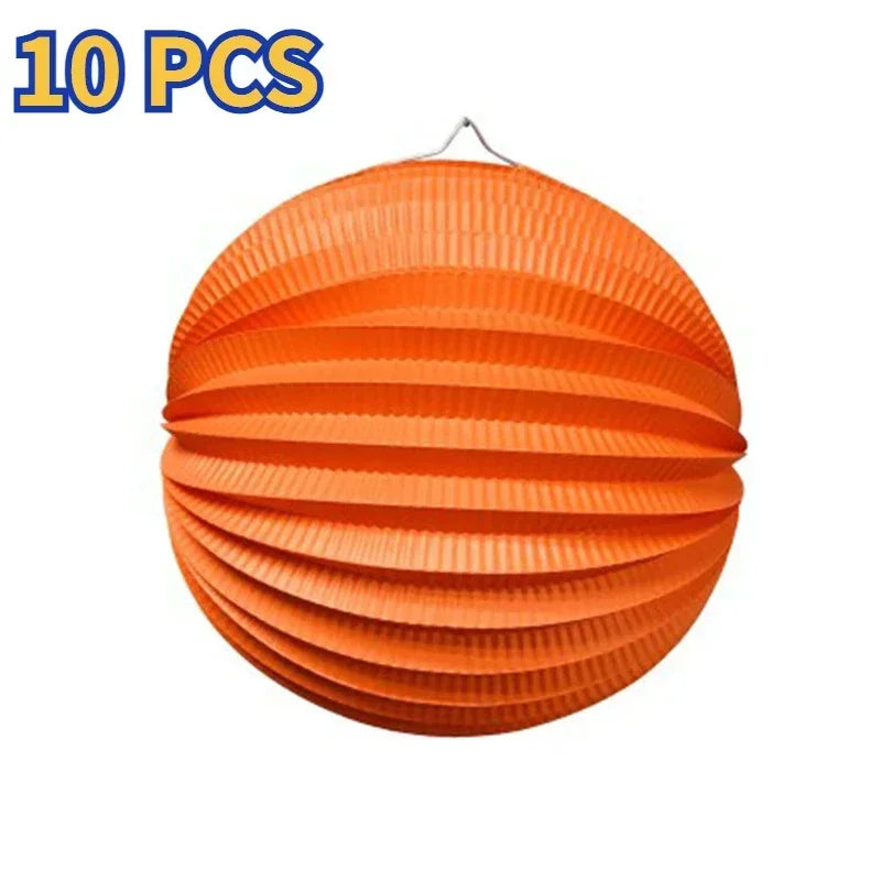 Ensemble de Lampions Décoratifs Orange champêtre