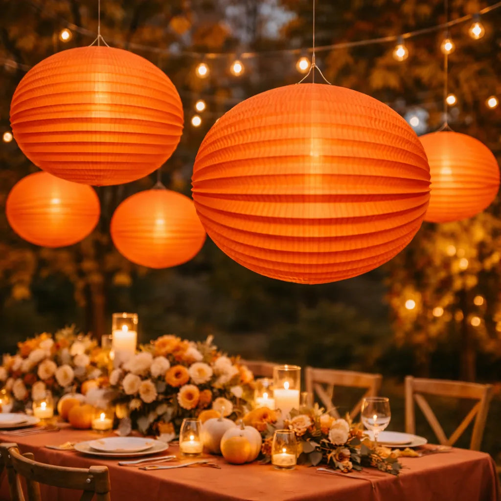 Ensemble de Lampions Décoratifs Orange classe