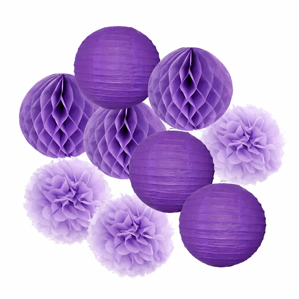 Ensemble de Lampions Mariage Violets Chic