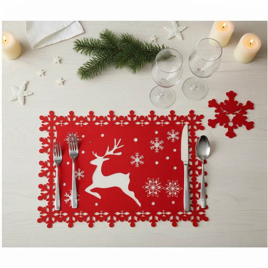 Ensemble de Set de Table Rennes Rouge