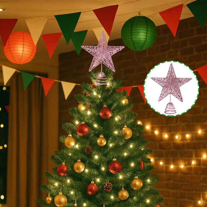 Etoile Sapin de Noël Rose Ajourée