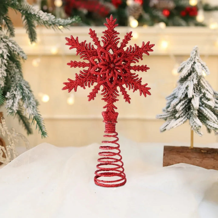 Etoile de Noël Rouge Flocon Pailletée