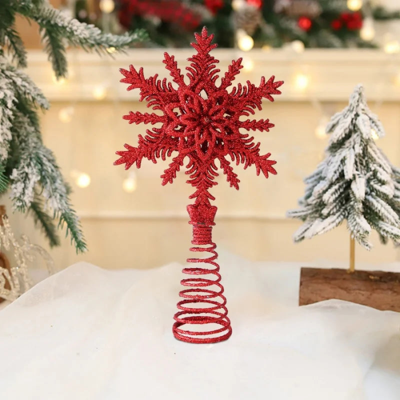 Etoile de Noël Rouge Flocon Pailletée