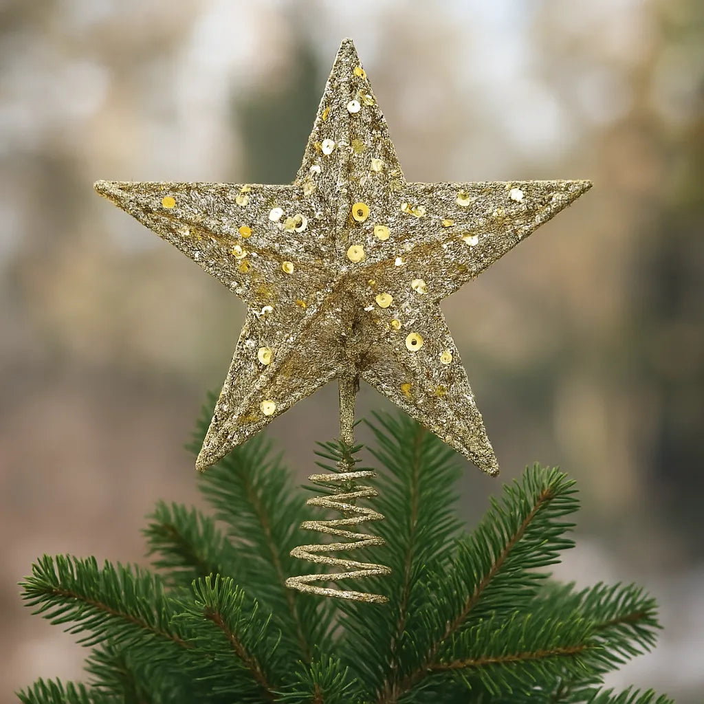 Etoile de Sapin Dorée à Sequins