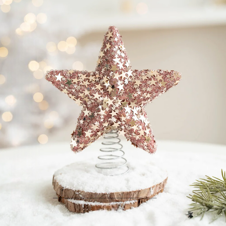 Etoile de Sapin Rose Gold Scintillante