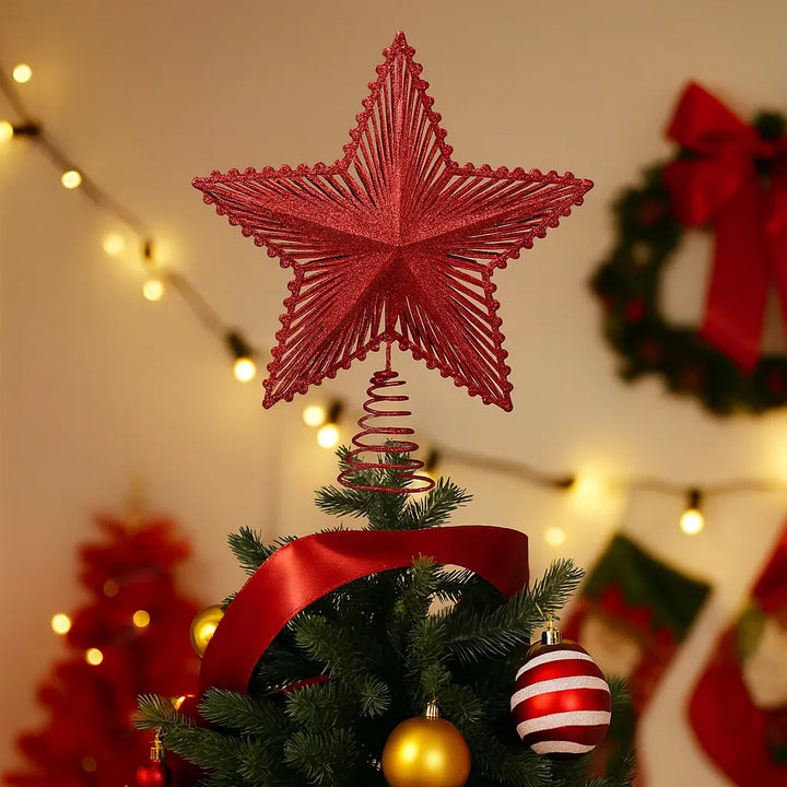 Etoile de Sapin Rouge Design Stylé
