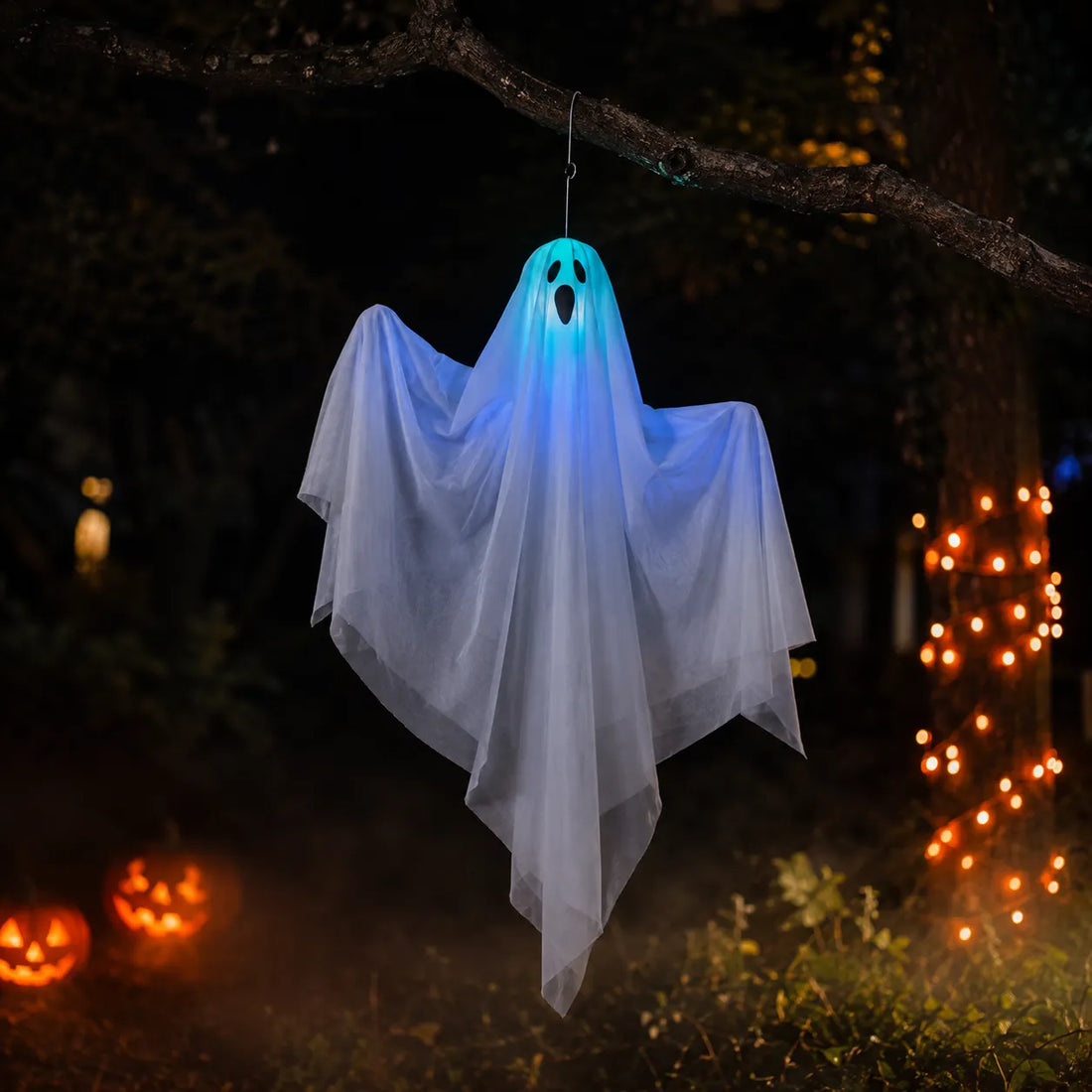 Fantôme Effrayant LED Bleu Déco Halloween Cool