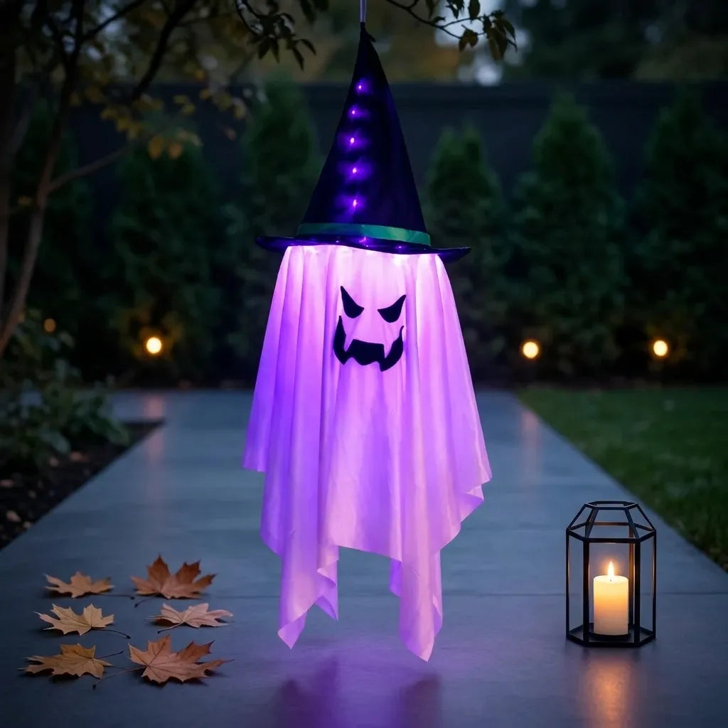 Fantôme Halloween à Suspendre Lumineux Minimaliste