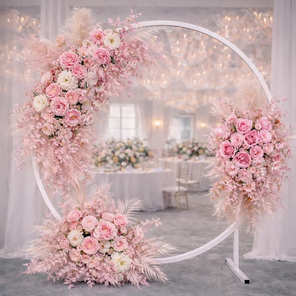 Fausses Fleurs Roses pour Arche Mariage glamour