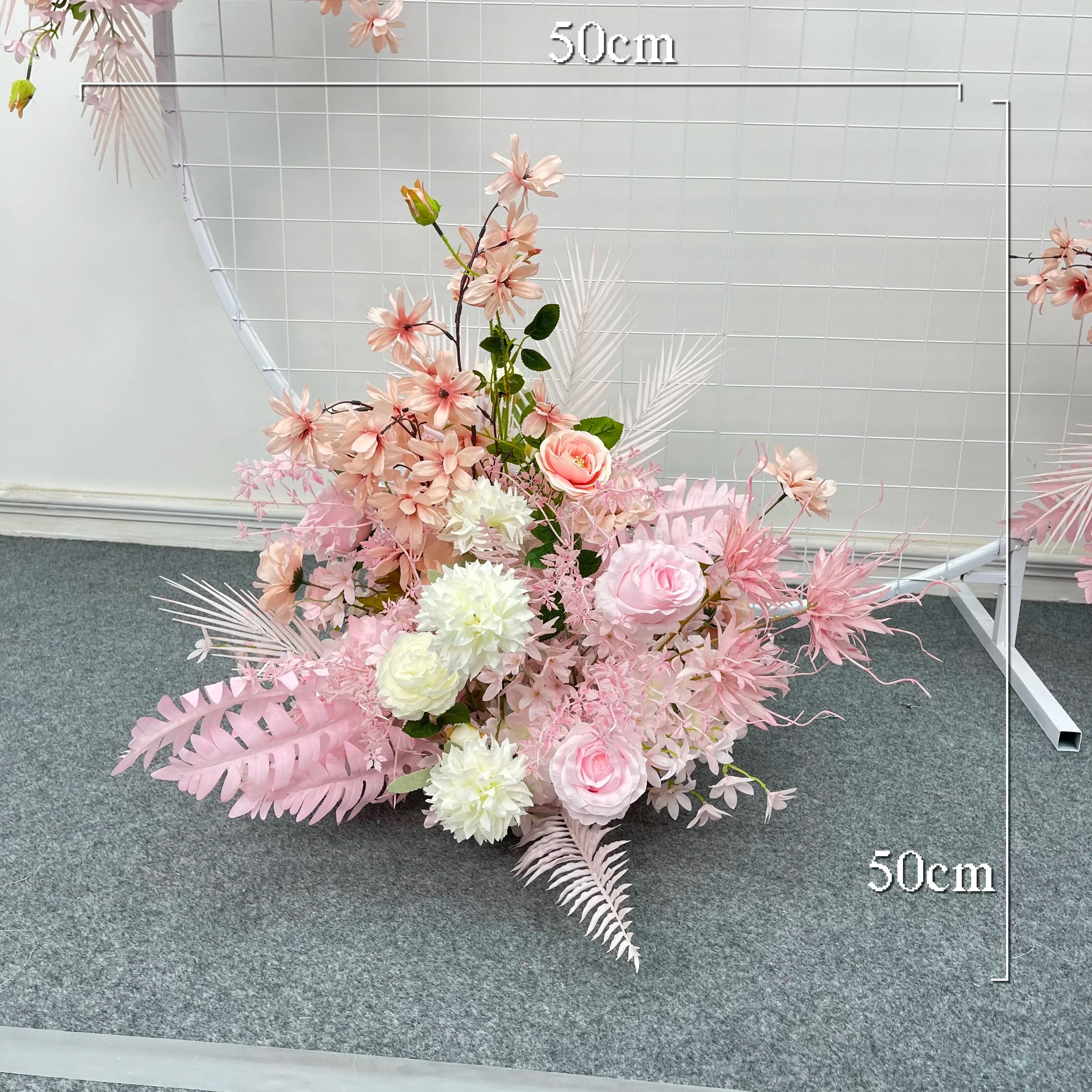 Fausses Fleurs Roses pour Arche Mariage romantique