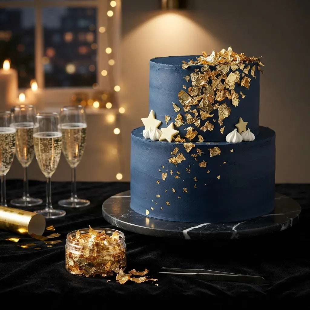 Feuilles d’or Dorées Pour Gâteau Elégant