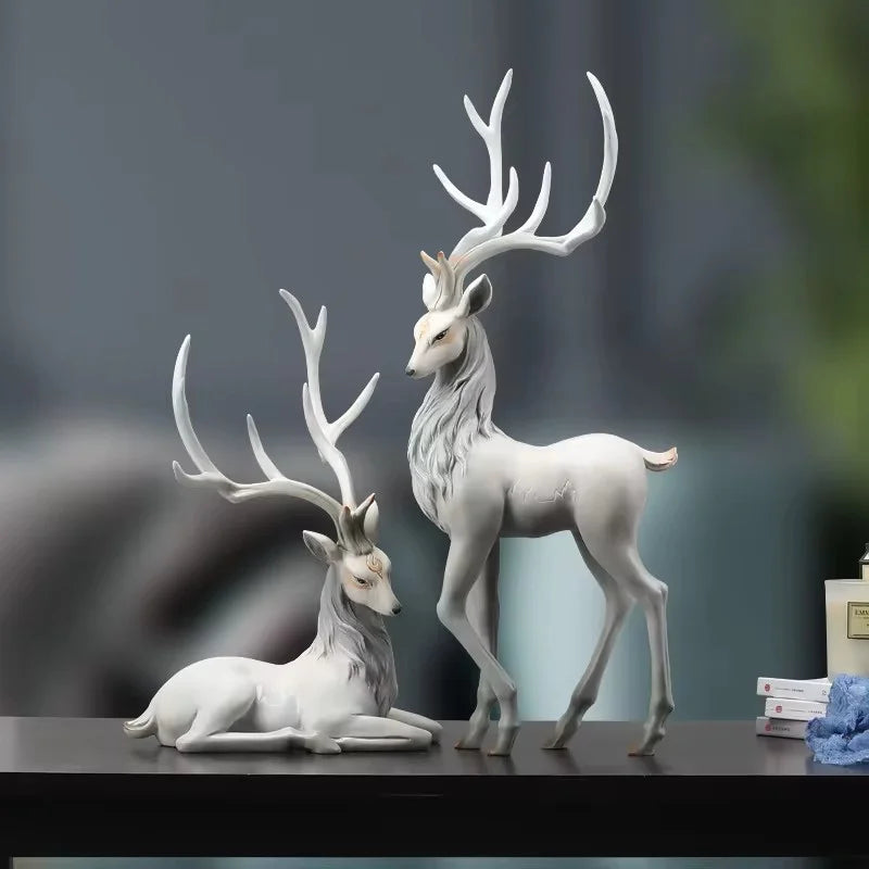 Figurine de Cerfs Nordique Elégant