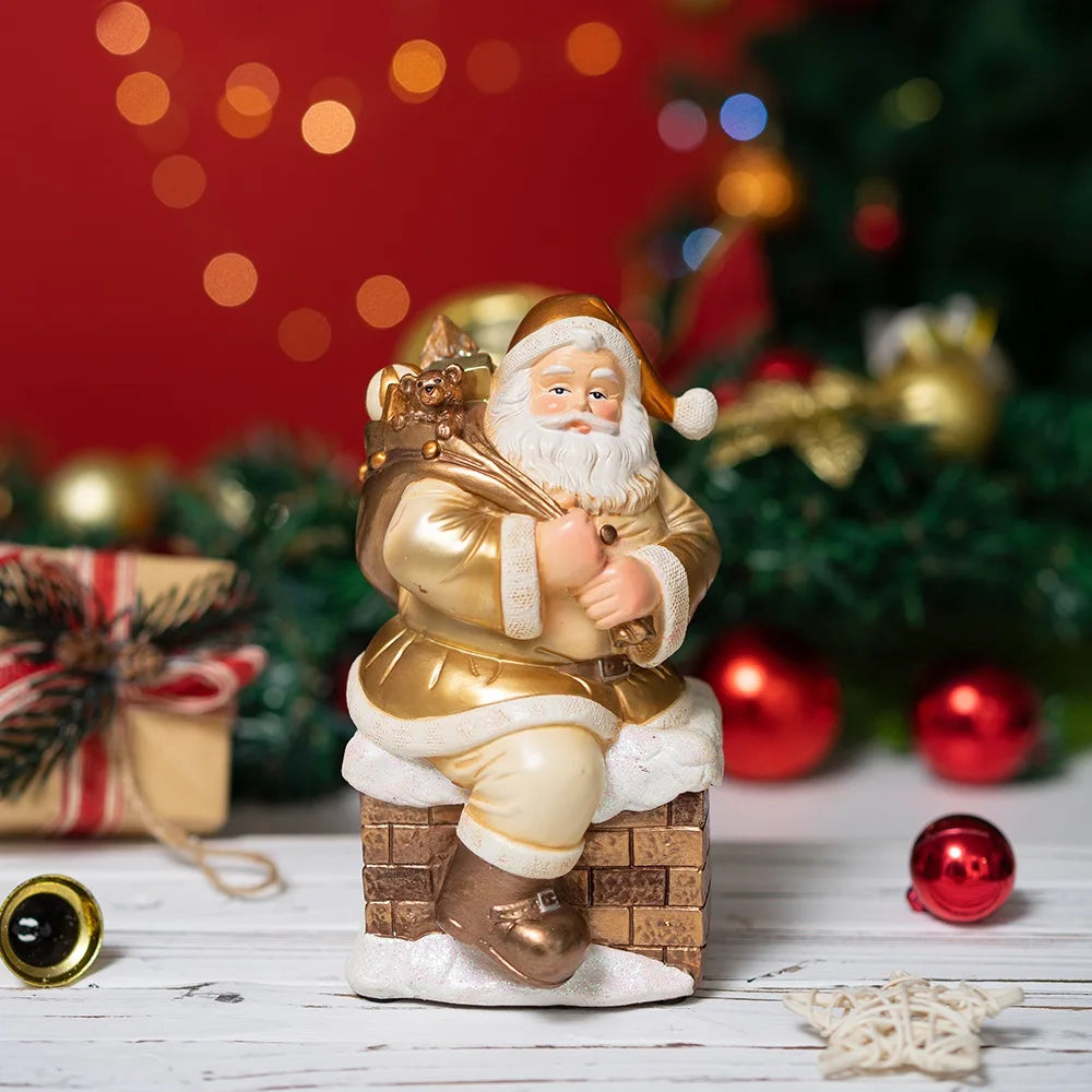 Figurine de Père Noël Doré