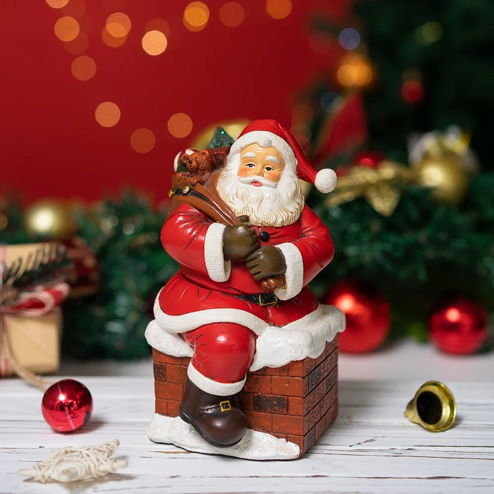 Figurine de Père Noël et Hotte