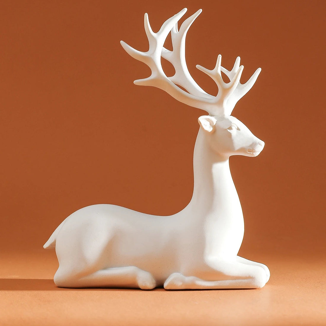 Figurines Rennes de Noël Décoratifs Blancs en Résine 