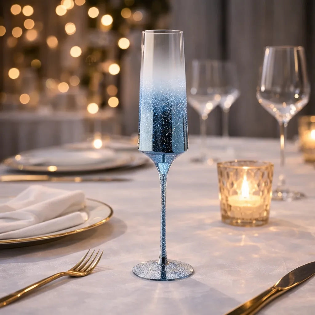 Flûte à Champagne Dégradé Bleu Originale